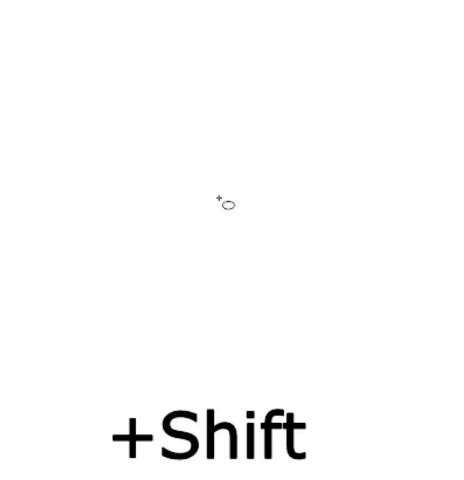 Un cerchio tenendo premuto Shift
