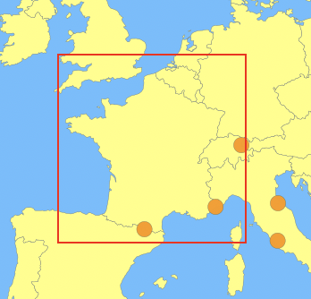 Esempio di mappa che vogliamo ritagliare a mappa della Francia