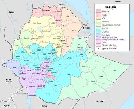 Ethnic Groups and Languages of Ethiopia (with regions)